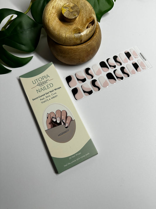 Sixties Swirl | Semi Cured Gel Nail Wraps