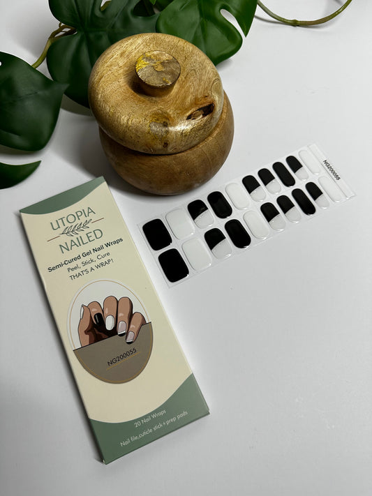 Monochrome Chic | Semi Cured Gel Nail Wraps