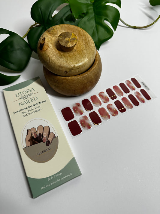 Rose Gold Shimmer | Semi Cured Gel Nail Wraps