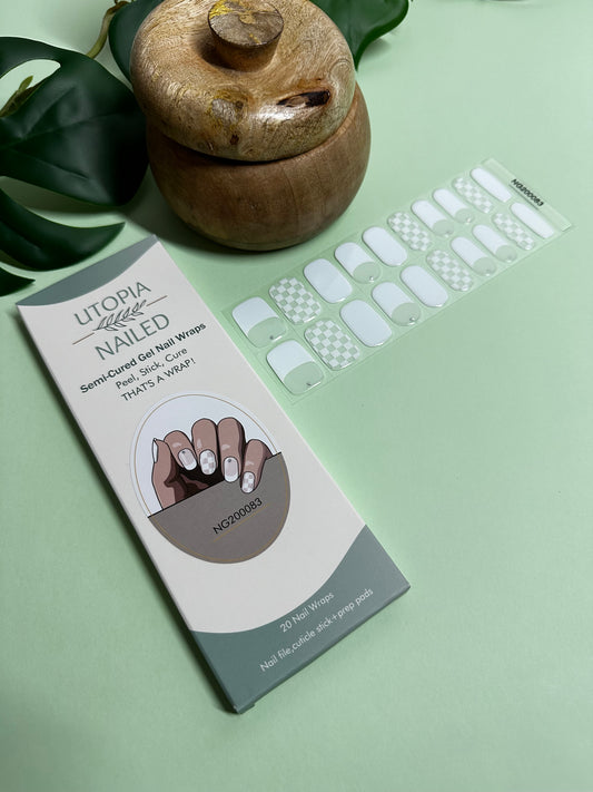 French Checked | Semi Cured Gel Nail Wraps
