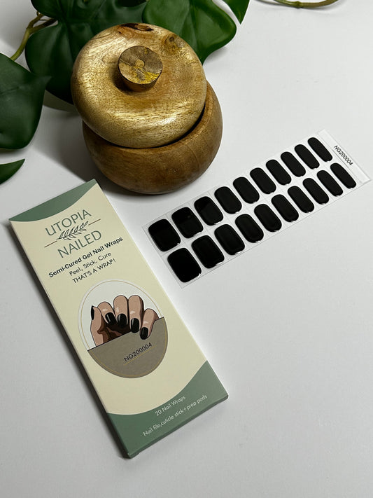 Midnight Gloss | Semi Cured Gel Nail Wraps