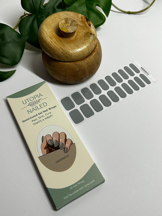 Grey Skies | Semi Cured Gel Nail Wraps