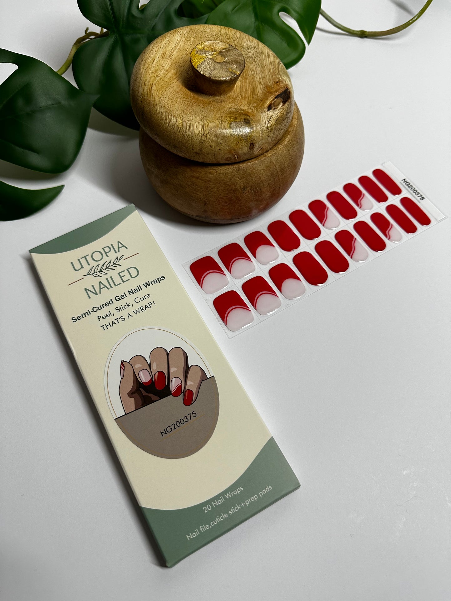 Flashes of Red | Semi Cured Gel Nail Wraps