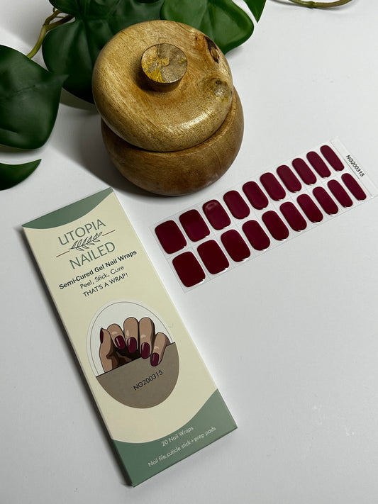 Merlot | Semi Cured Gel Nail Wraps